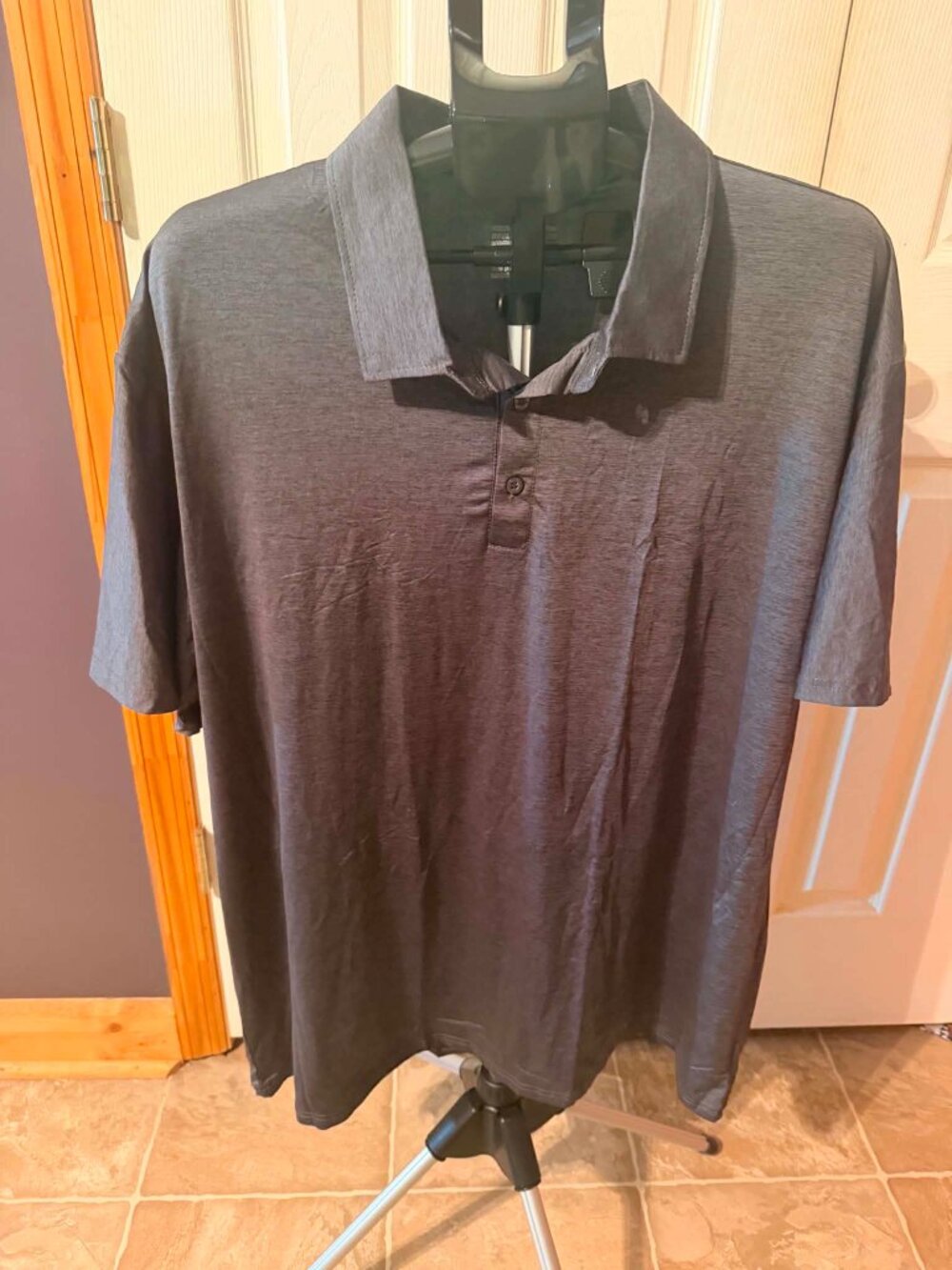 Men's Short Sleeve Polo Shirt Dark Grey 3XL